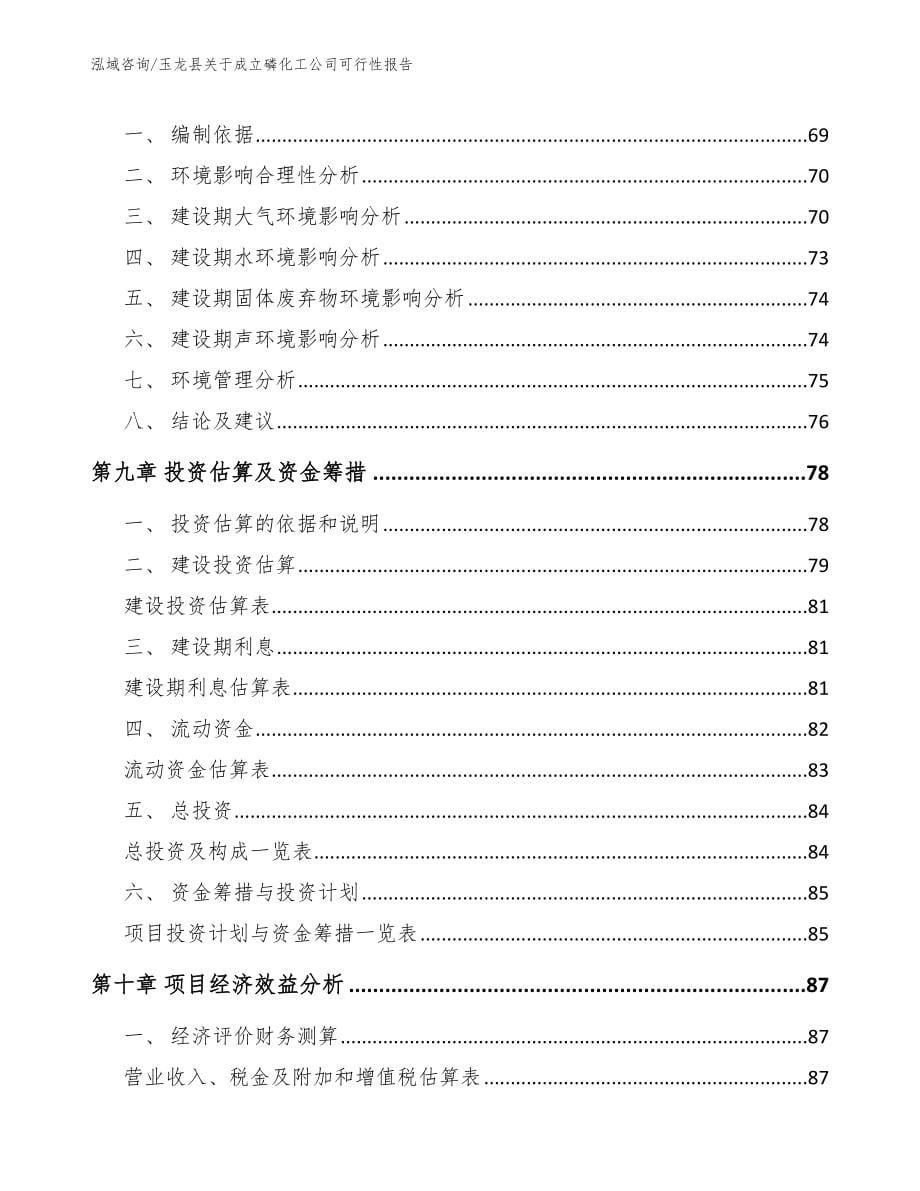 玉龙县关于成立磷化工公司可行性报告范文参考_第5页