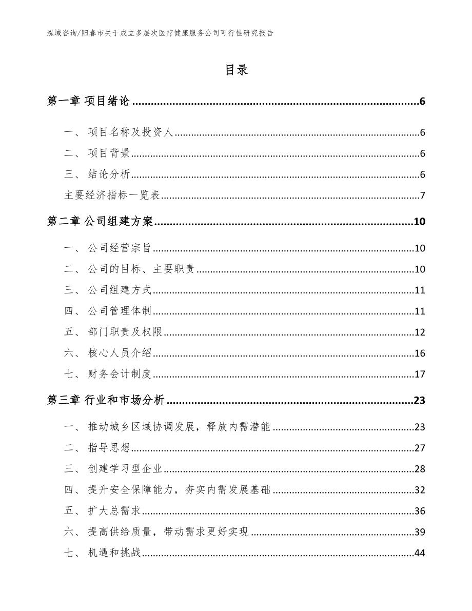 阳春市关于成立多层次医疗健康服务公司可行性研究报告（范文参考）_第1页