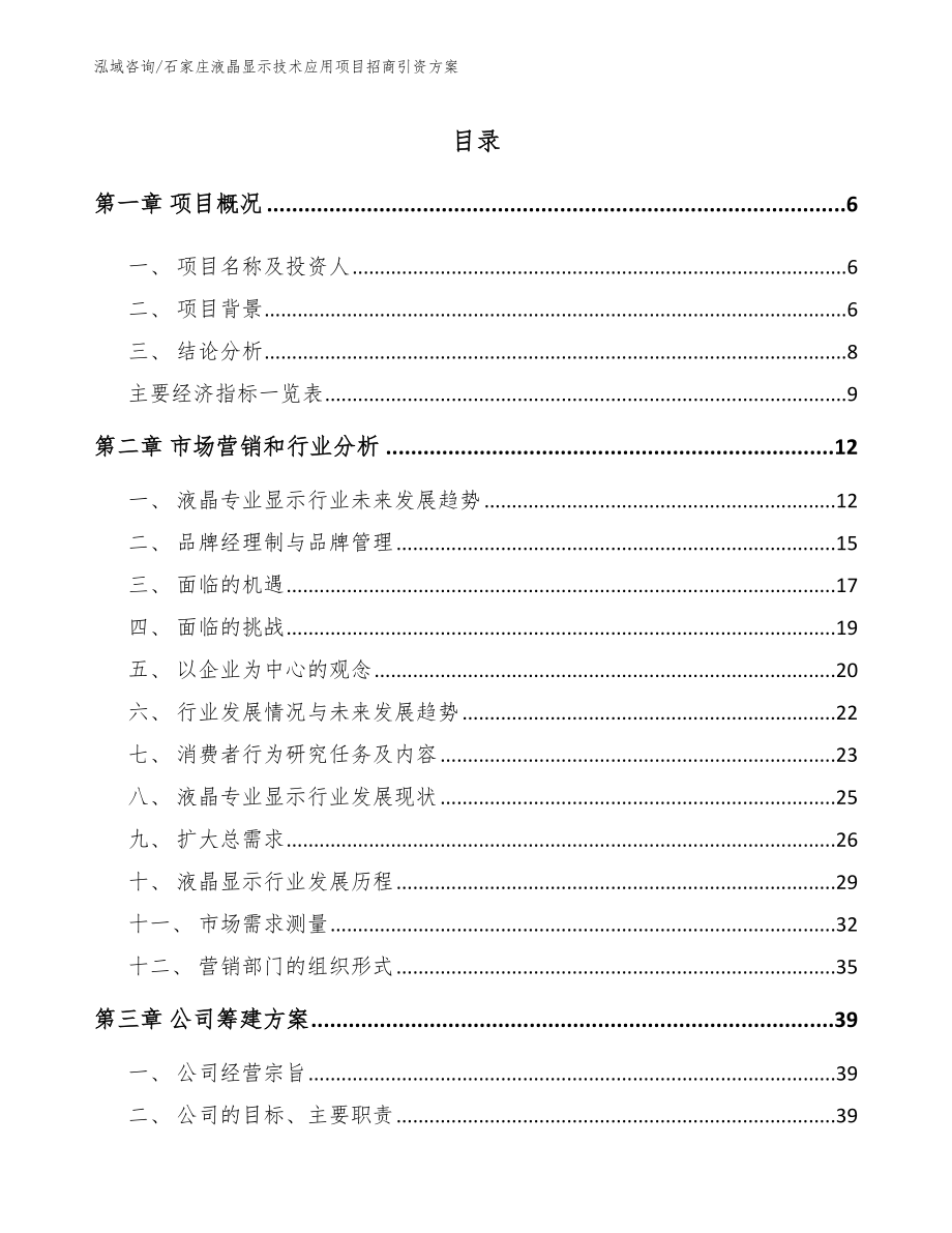 石家庄液晶显示技术应用项目招商引资方案【模板】_第1页