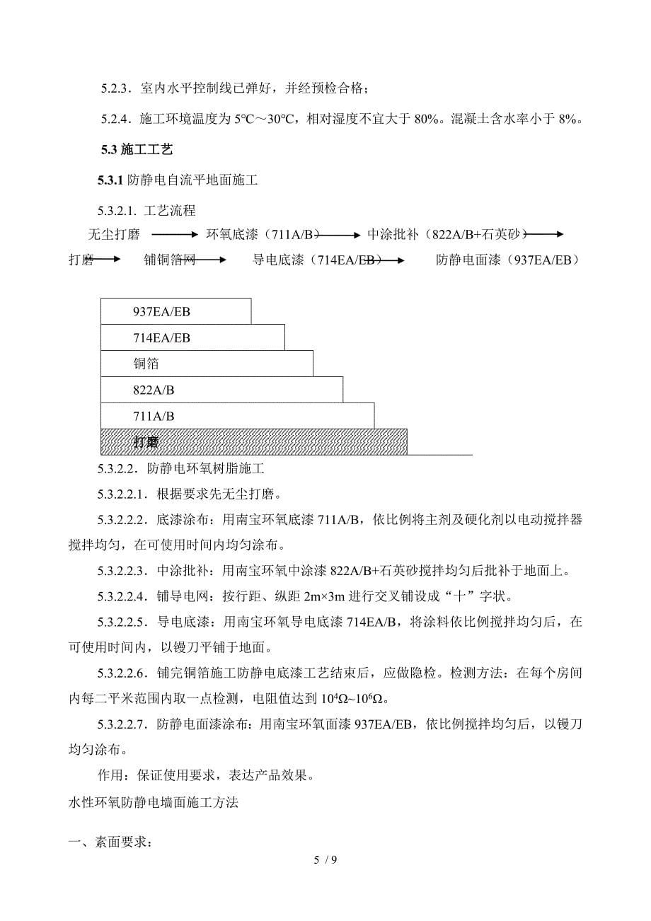 防静电环氧地面和墙面施工方案_第5页