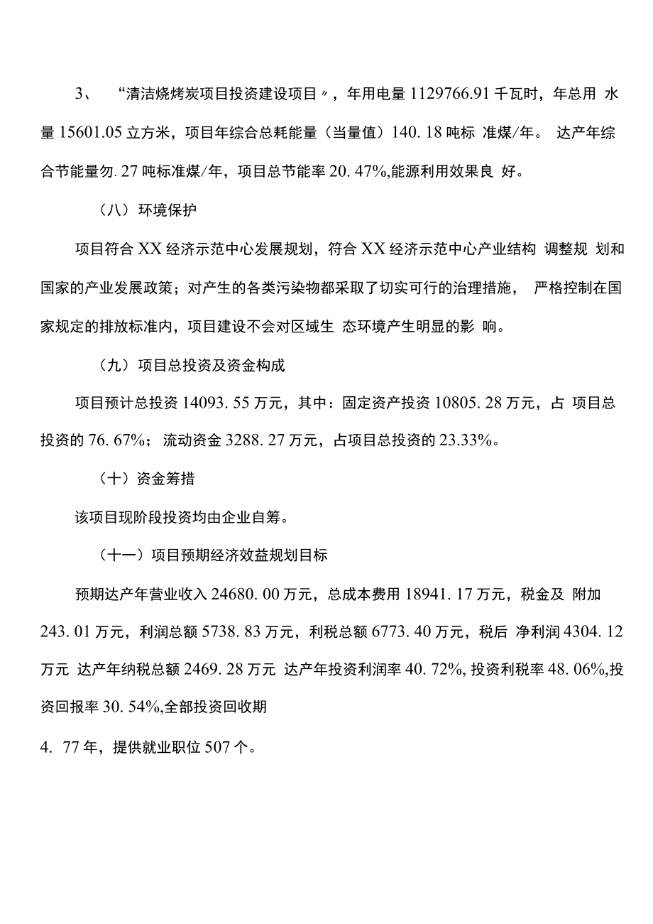 清洁烧烤炭项目可行性研究报告参考模板_第4页