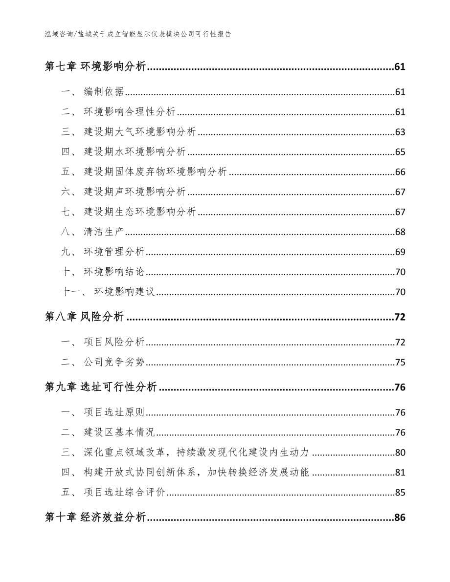 盐城关于成立智能显示仪表模块公司可行性报告【模板】_第5页