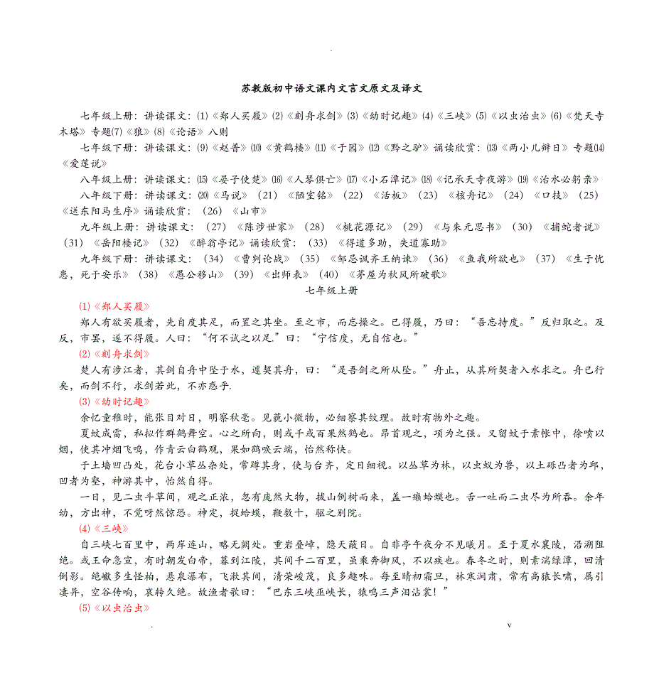 苏教版初中语文文言文原文_第1页