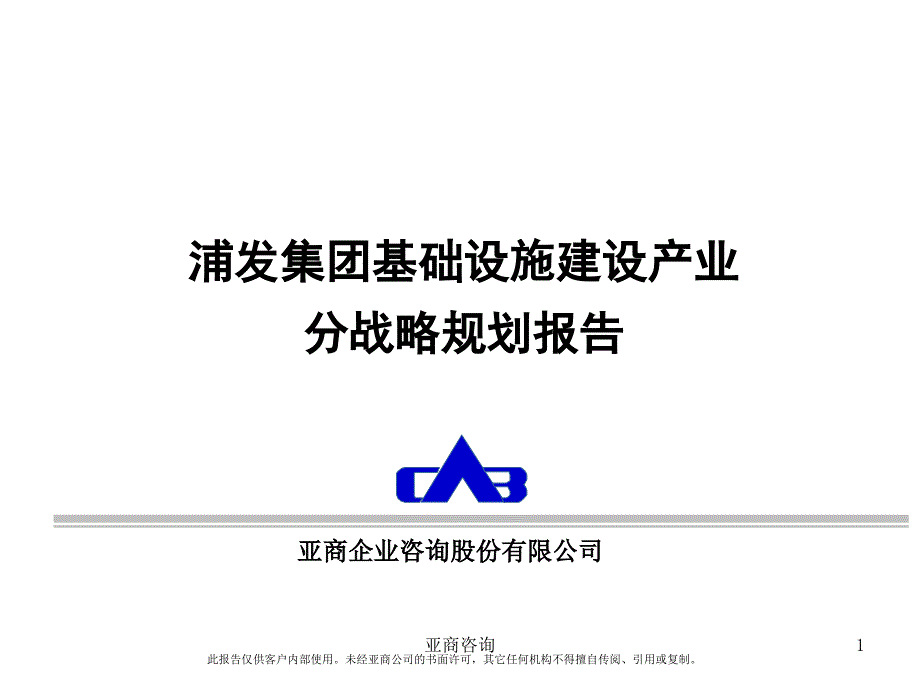 某集团基础设施建设产业分战略规划报告_第1页