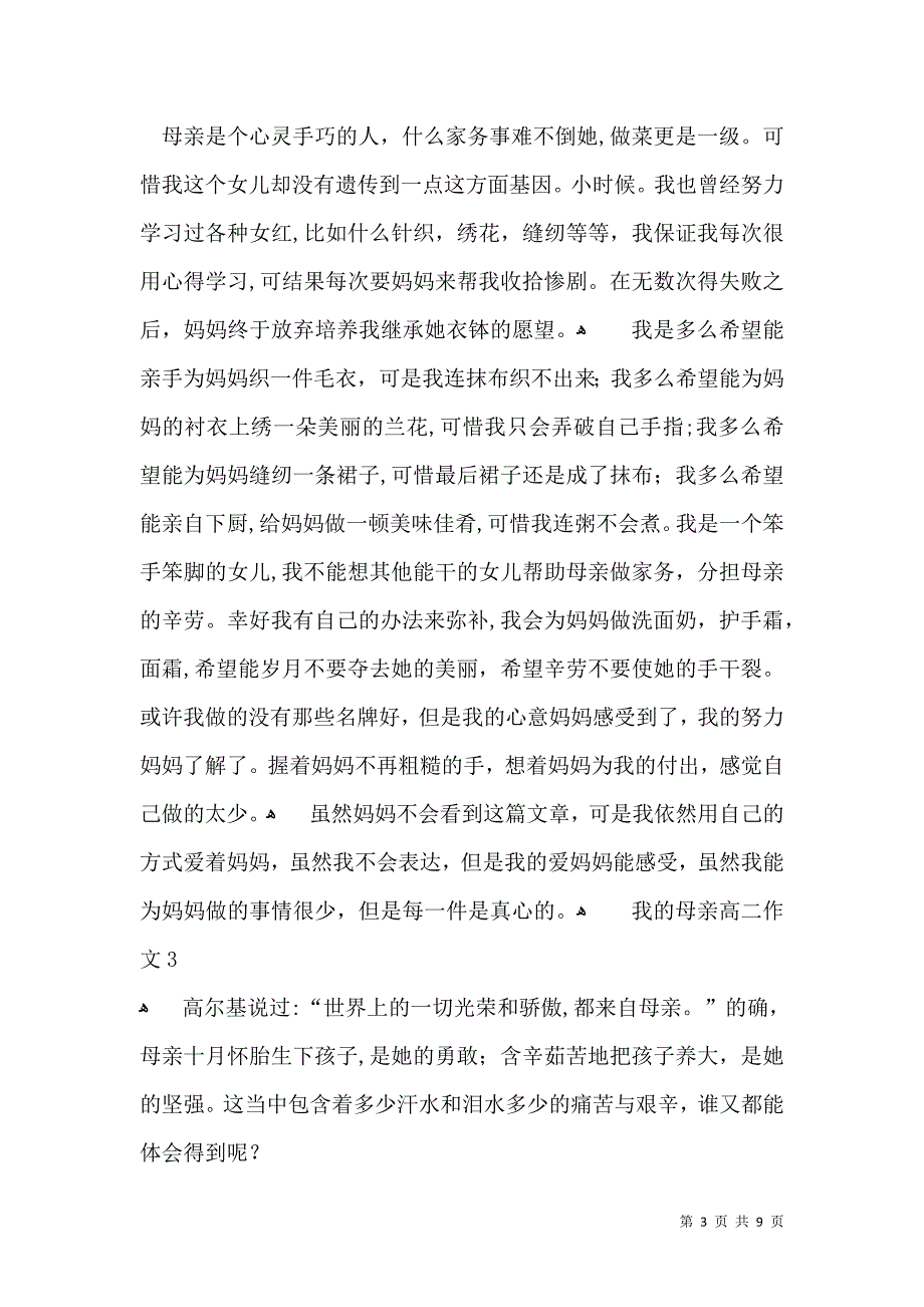 我的母亲高二作文_第3页