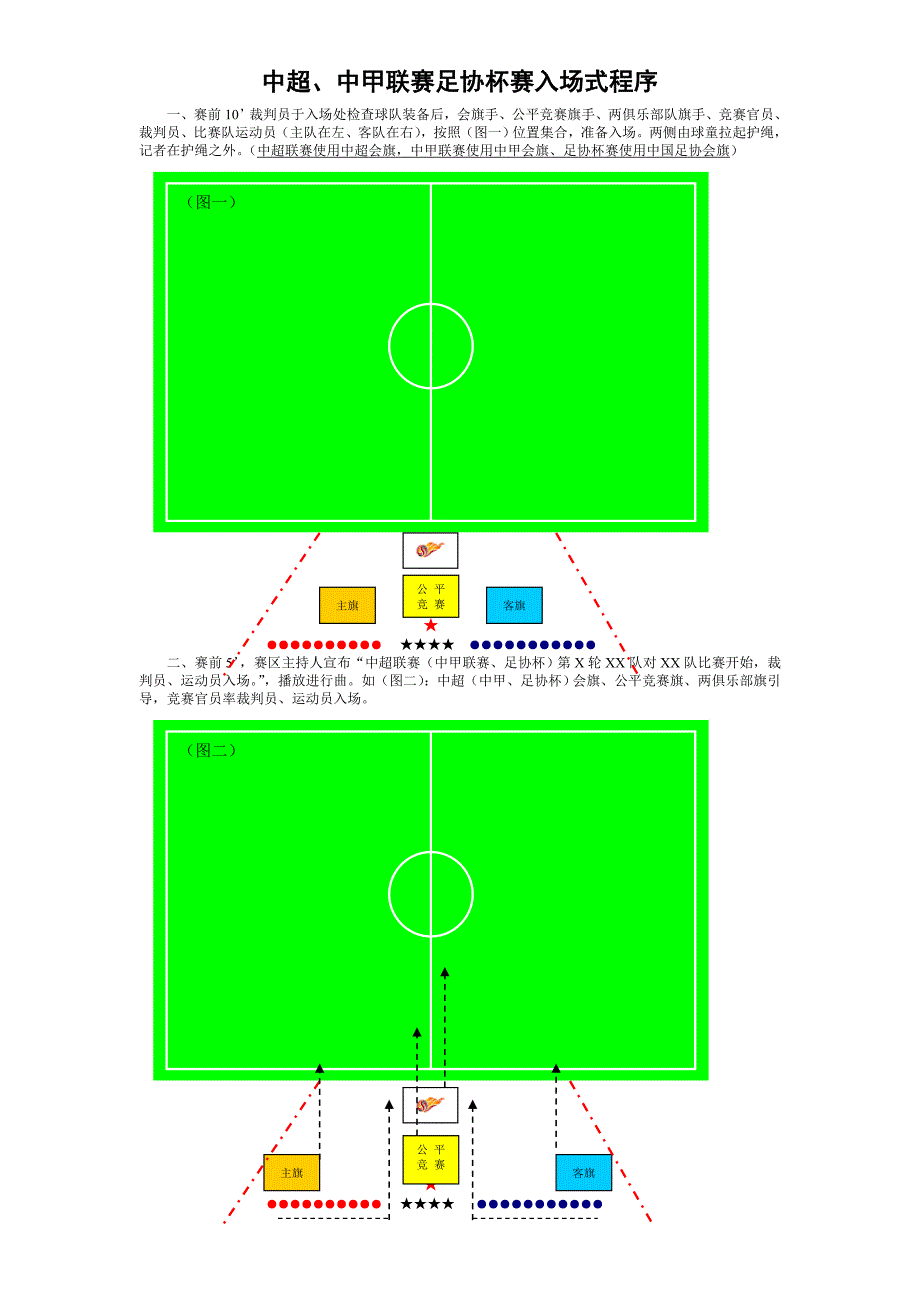 中超、中甲联赛足协杯赛入场式程序_第1页