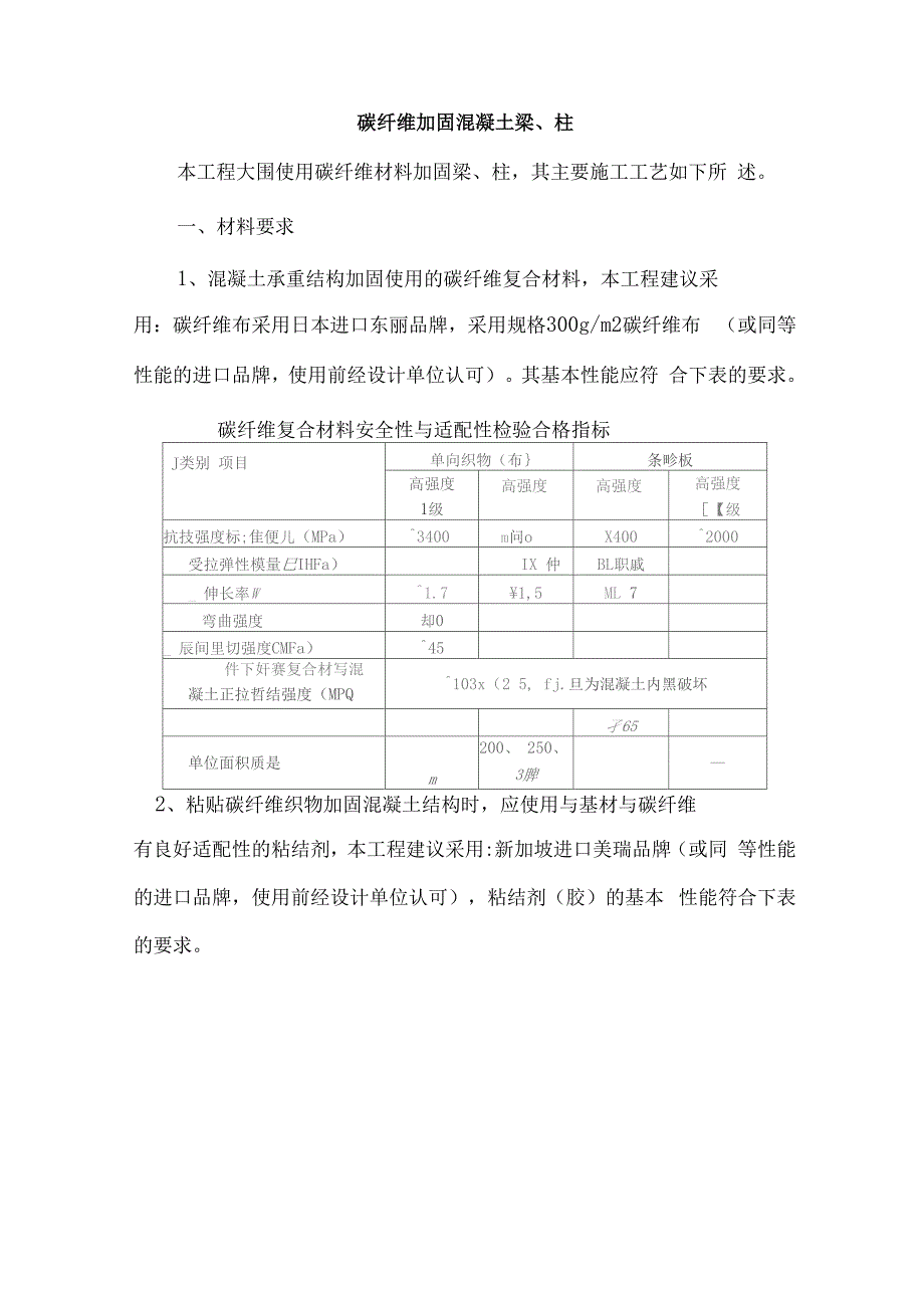 碳纤维粘贴加固工程施工设计方案_第1页