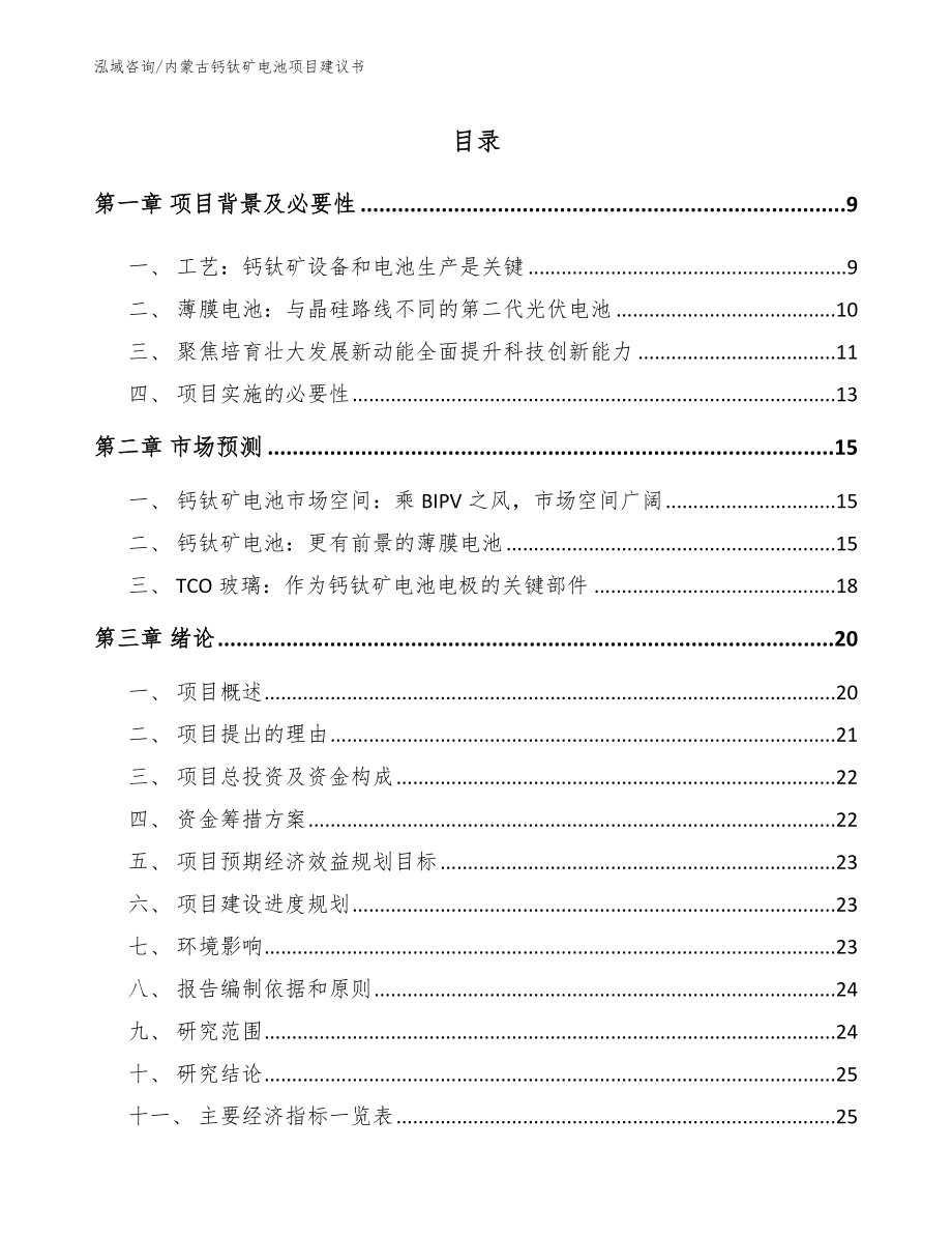 内蒙古钙钛矿电池项目建议书（模板）_第2页