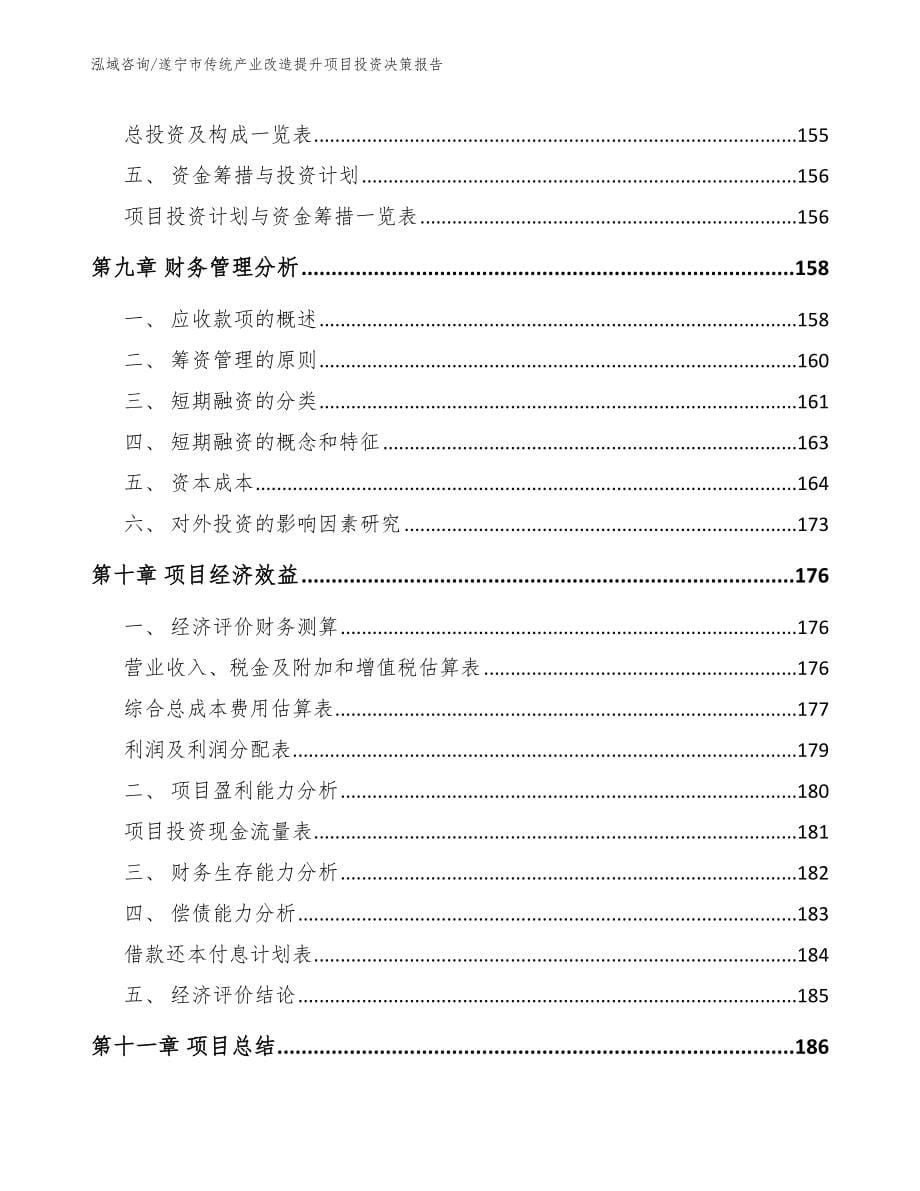 遂宁市传统产业改造提升项目投资决策报告【范文模板】_第5页