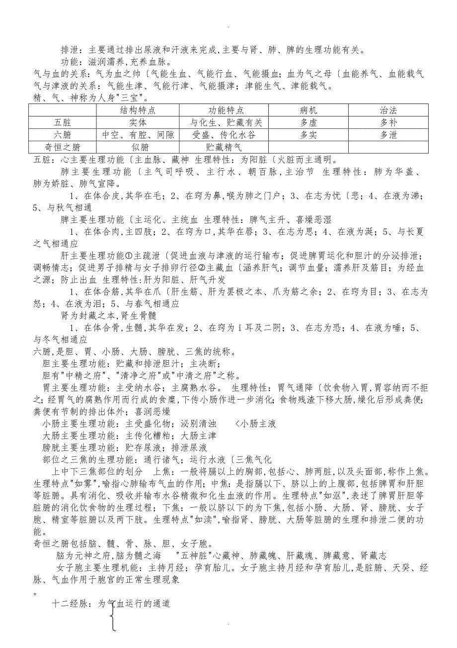 中医基础理论期末考试重点_第5页