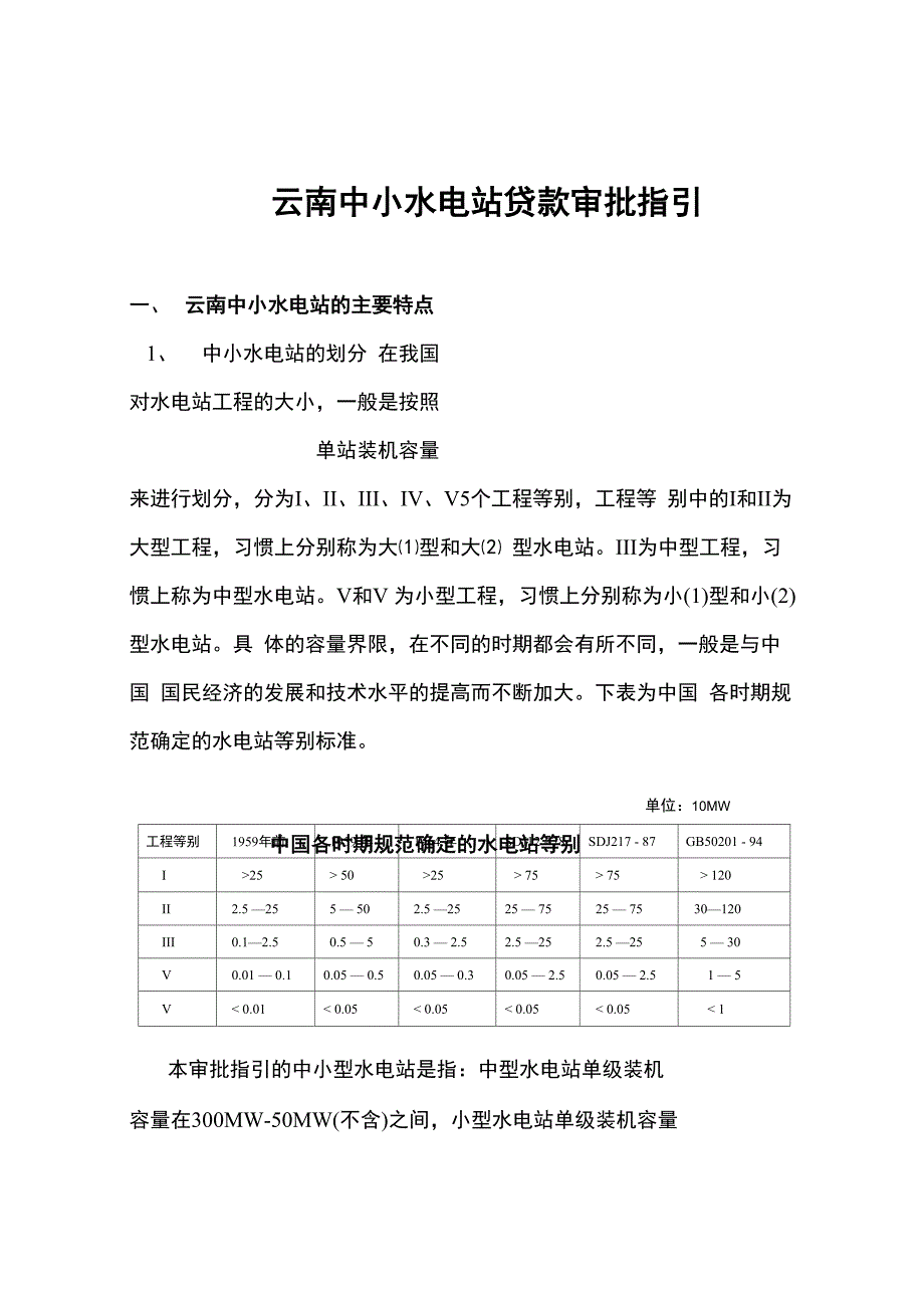 中小水电站贷款审批指引_第1页