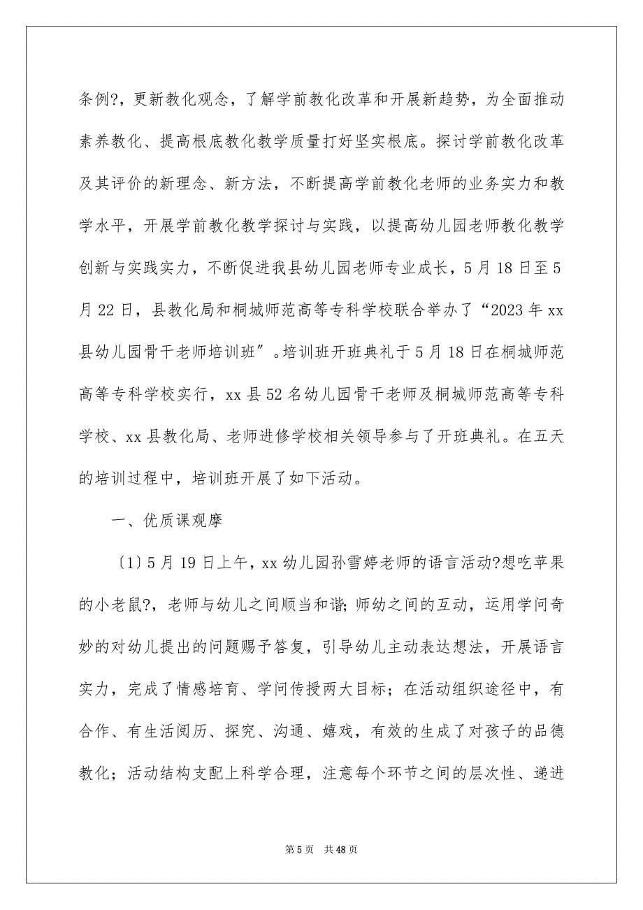 2023年幼儿园骨干教师培训总结3范文.docx_第5页