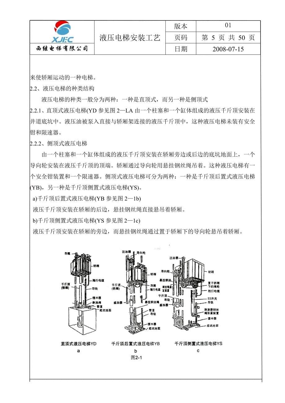 液压电梯安装工艺_第5页