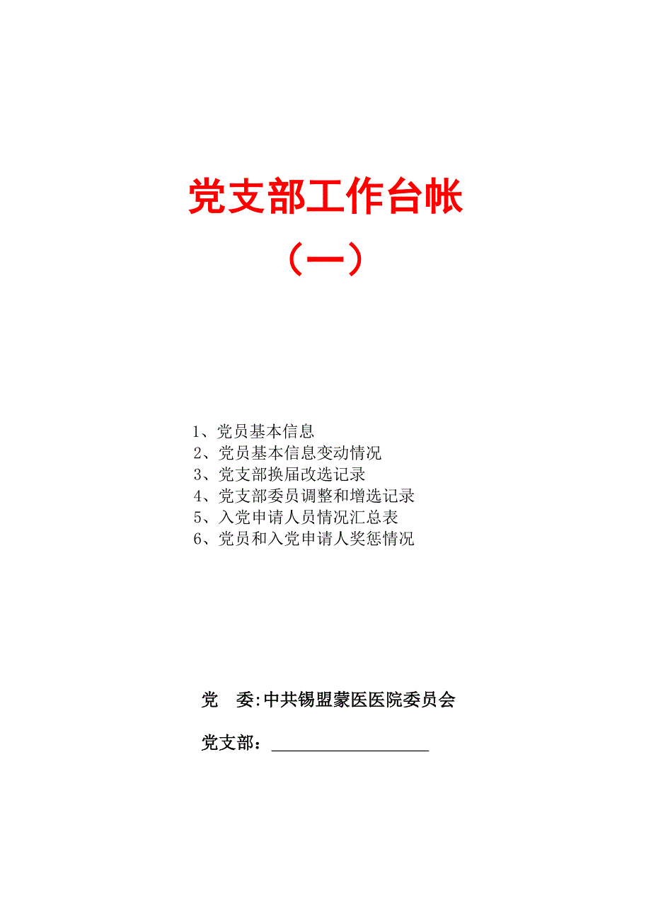 党支部工作台账_第1页