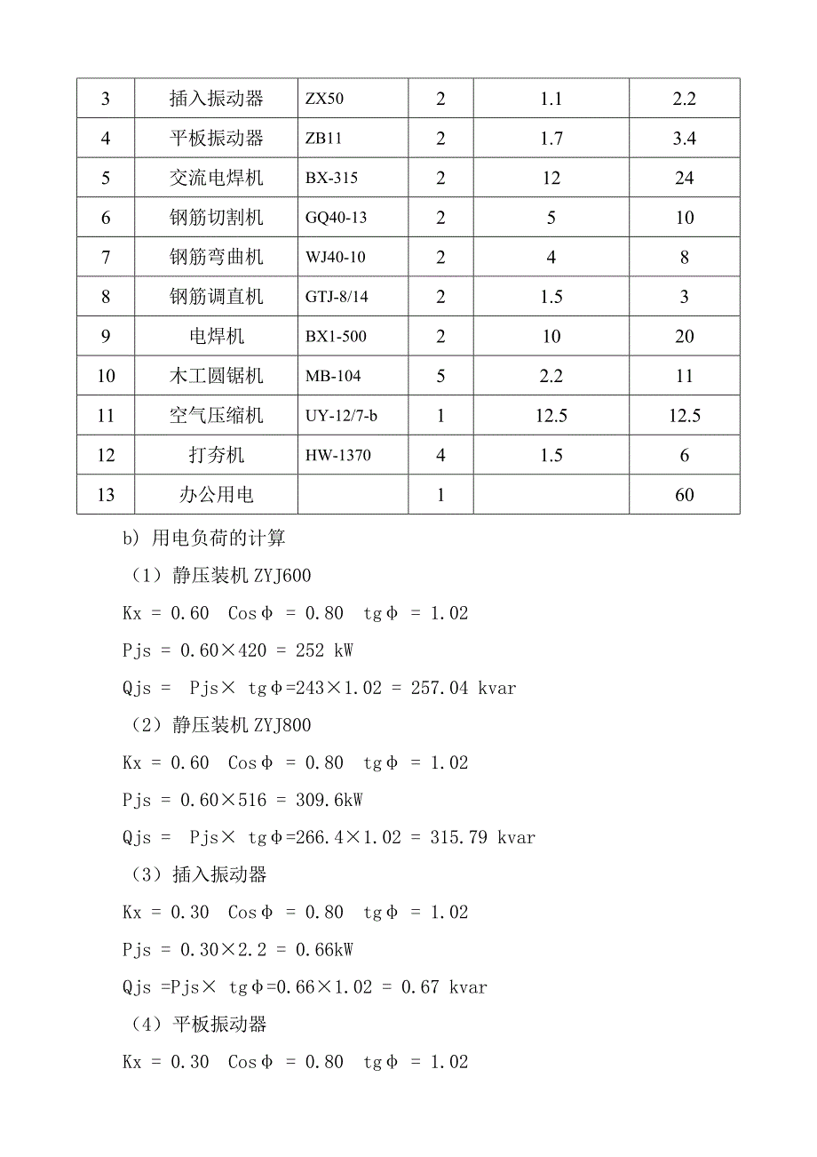 广东某油库扩建工程临时用电施工方案(用电量计算、附表格)_第5页