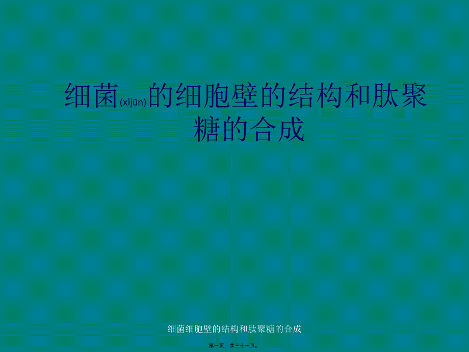 细菌细胞壁的结构和肽聚糖的合成课件_第1页