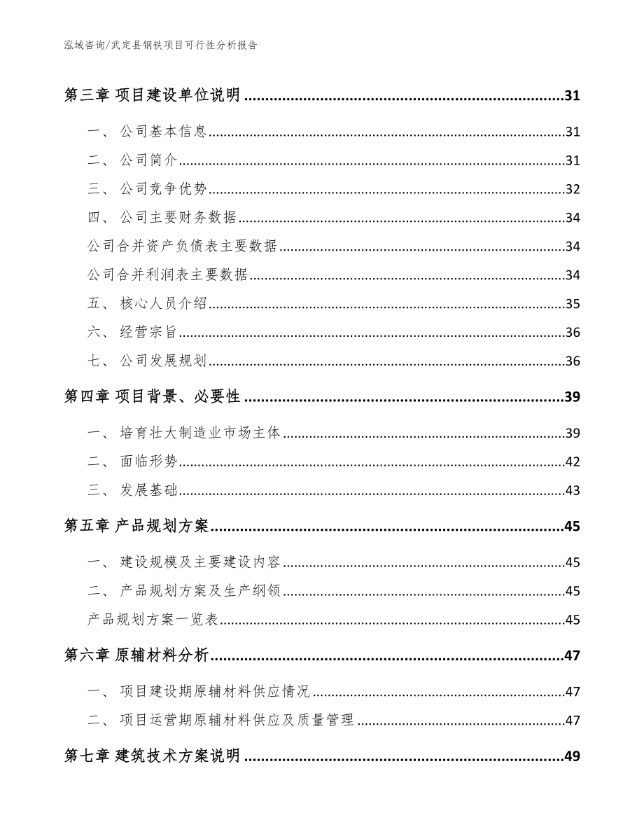 武定县钢铁项目可行性分析报告【模板】_第4页