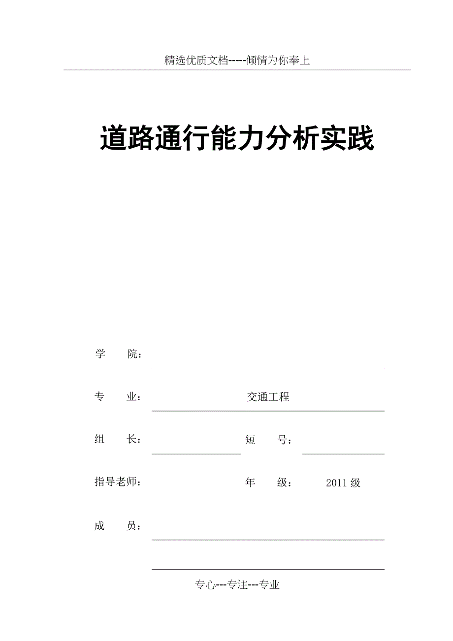 道路通行能力报告_第1页