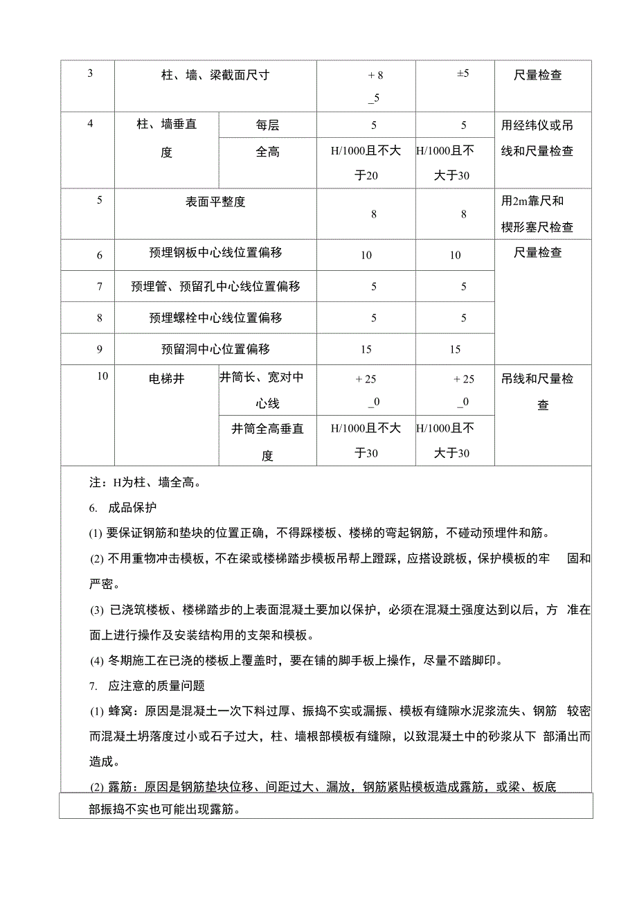 框架结构混凝土技术交底_第5页