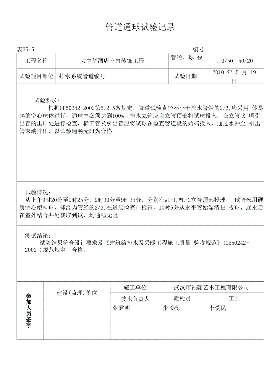 室外排水管道灌水通球试验_第4页