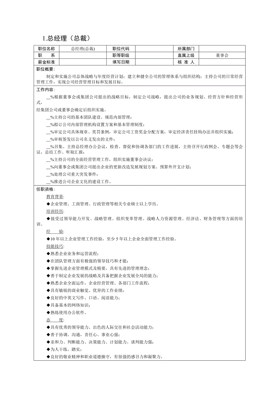 绩效考核及岗位职位说明书_第4页