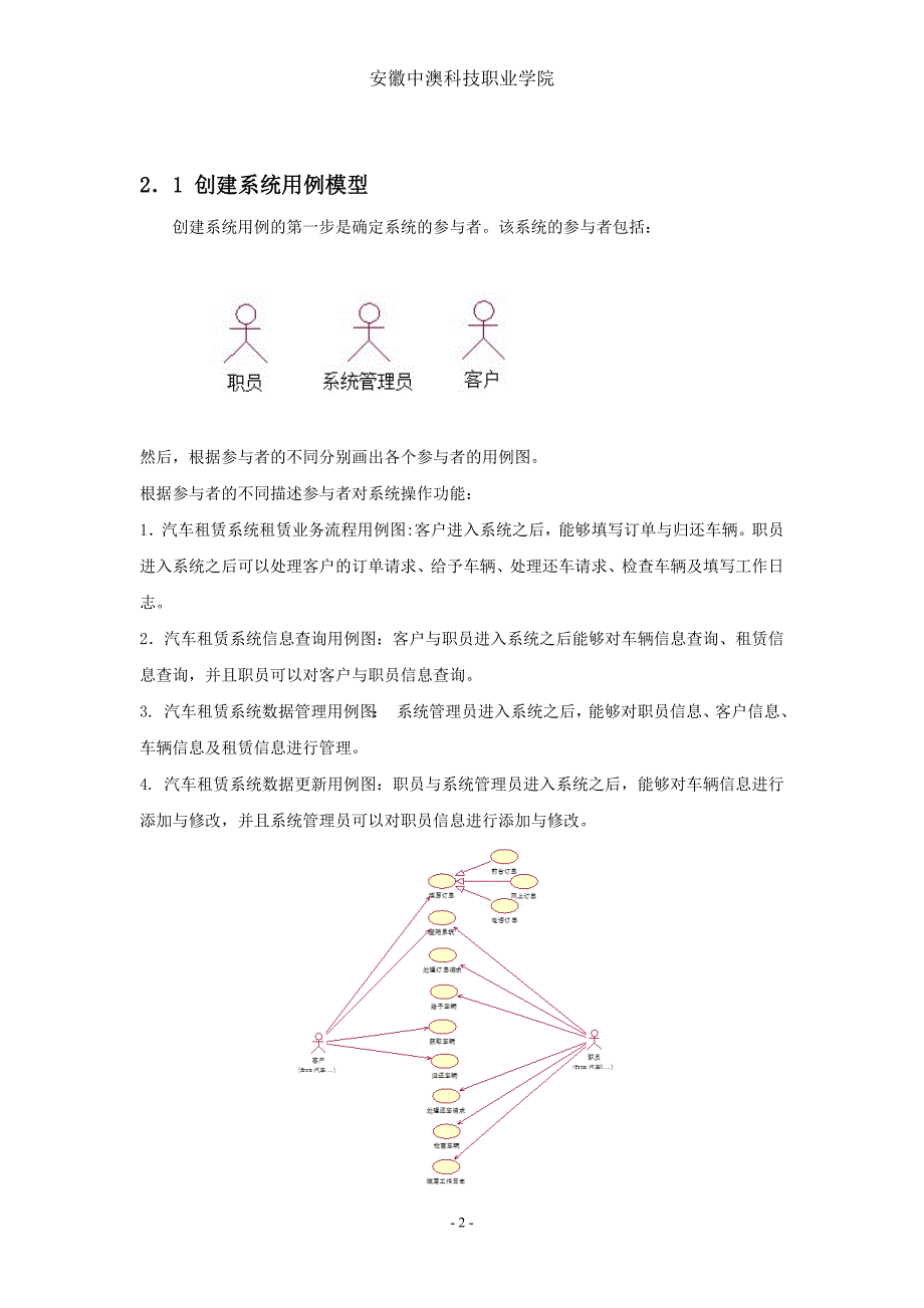 统一建模语言综合实训报告_汽车租赁系统_第3页