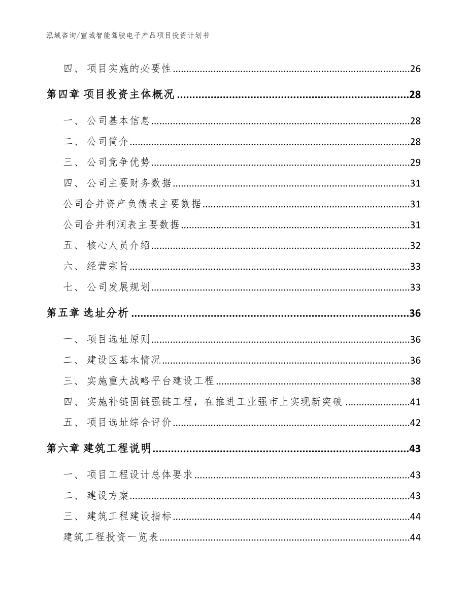 宣城智能驾驶电子产品项目投资计划书（模板范文）_第3页