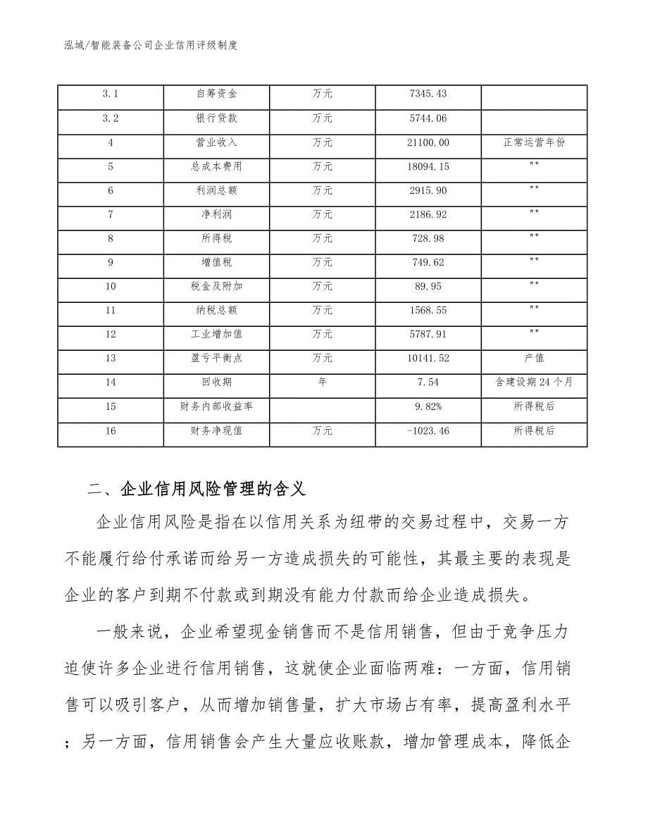 智能装备公司企业信用评级评估（参考）_第5页