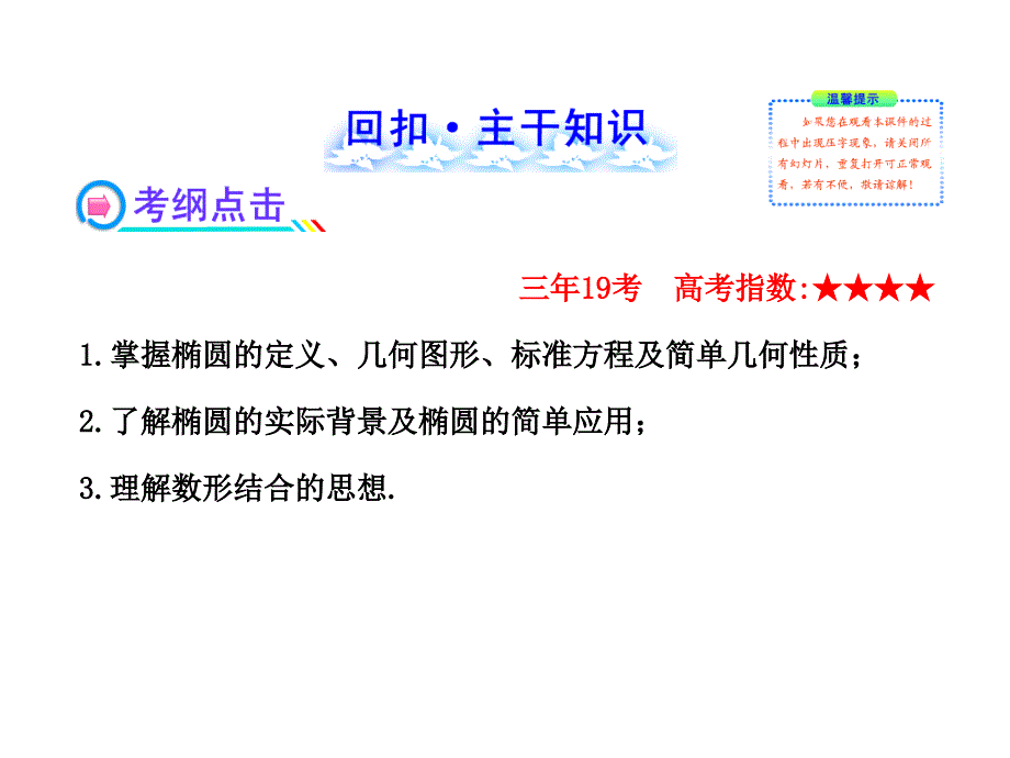 2013版高中全程复习方略配套课件：8.5椭圆（数学文人教A版湖南专用）（共53张PPT）_第2页