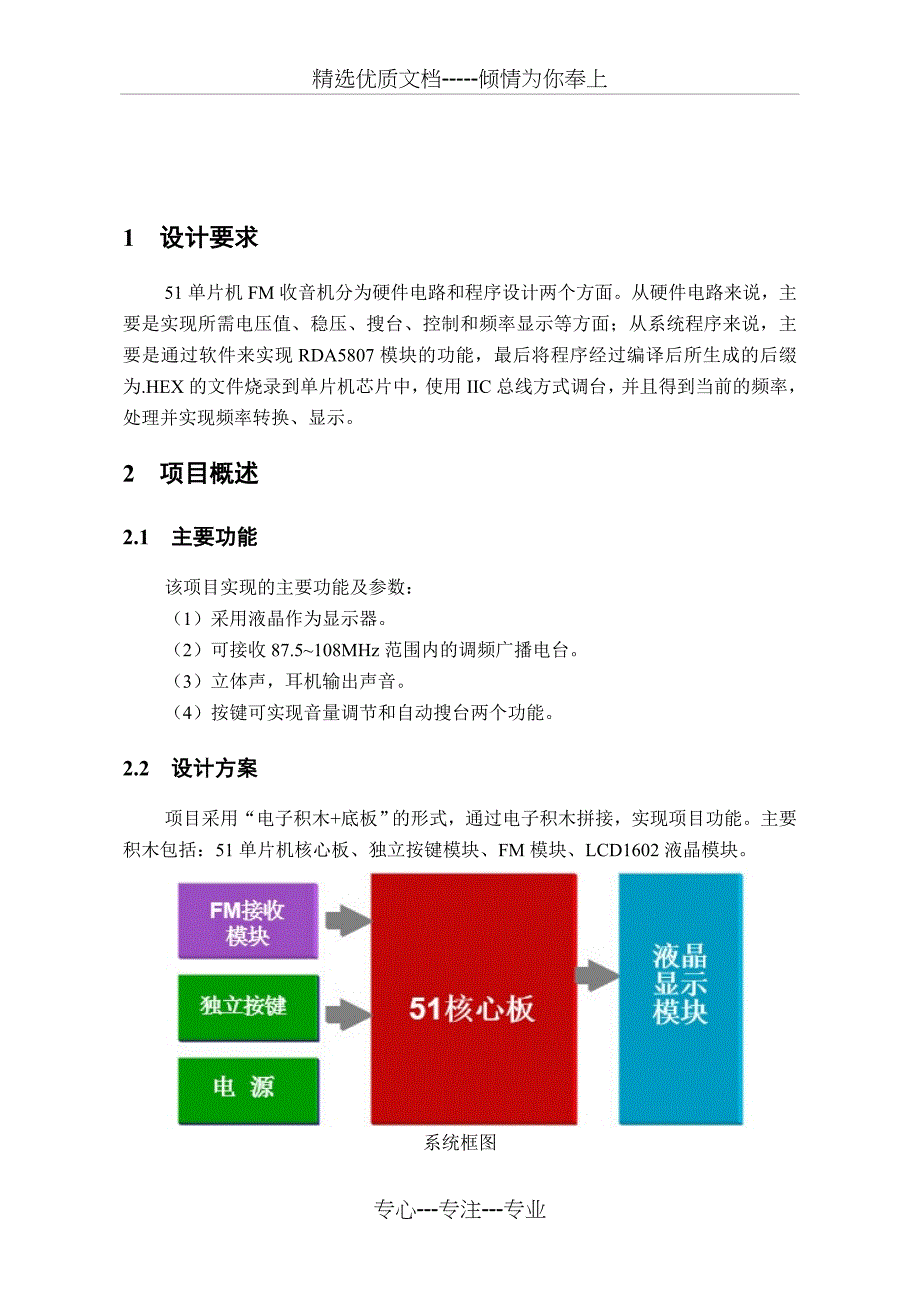 51单片机FM收音机课程设计报告_第2页