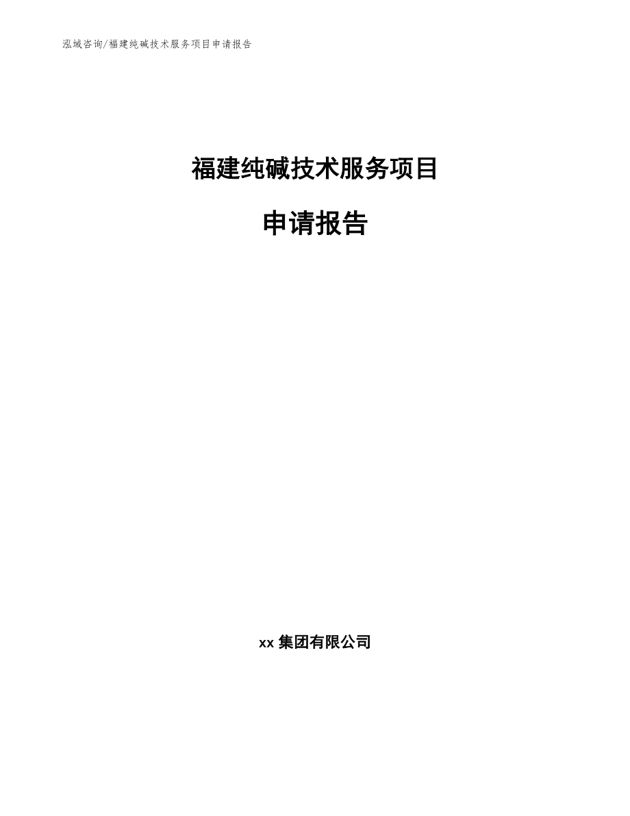 福建纯碱技术服务项目申请报告（模板）_第1页