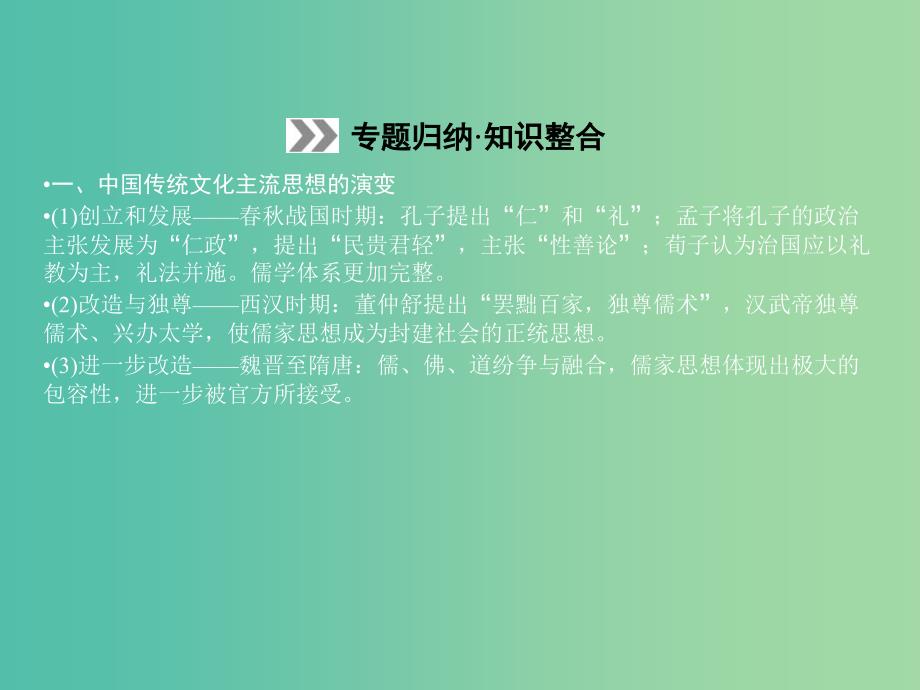 高考历史一轮复习 第十二单元 中国传统文化主流思想的演变单元高效整合课件 新人教版必修3.ppt_第4页