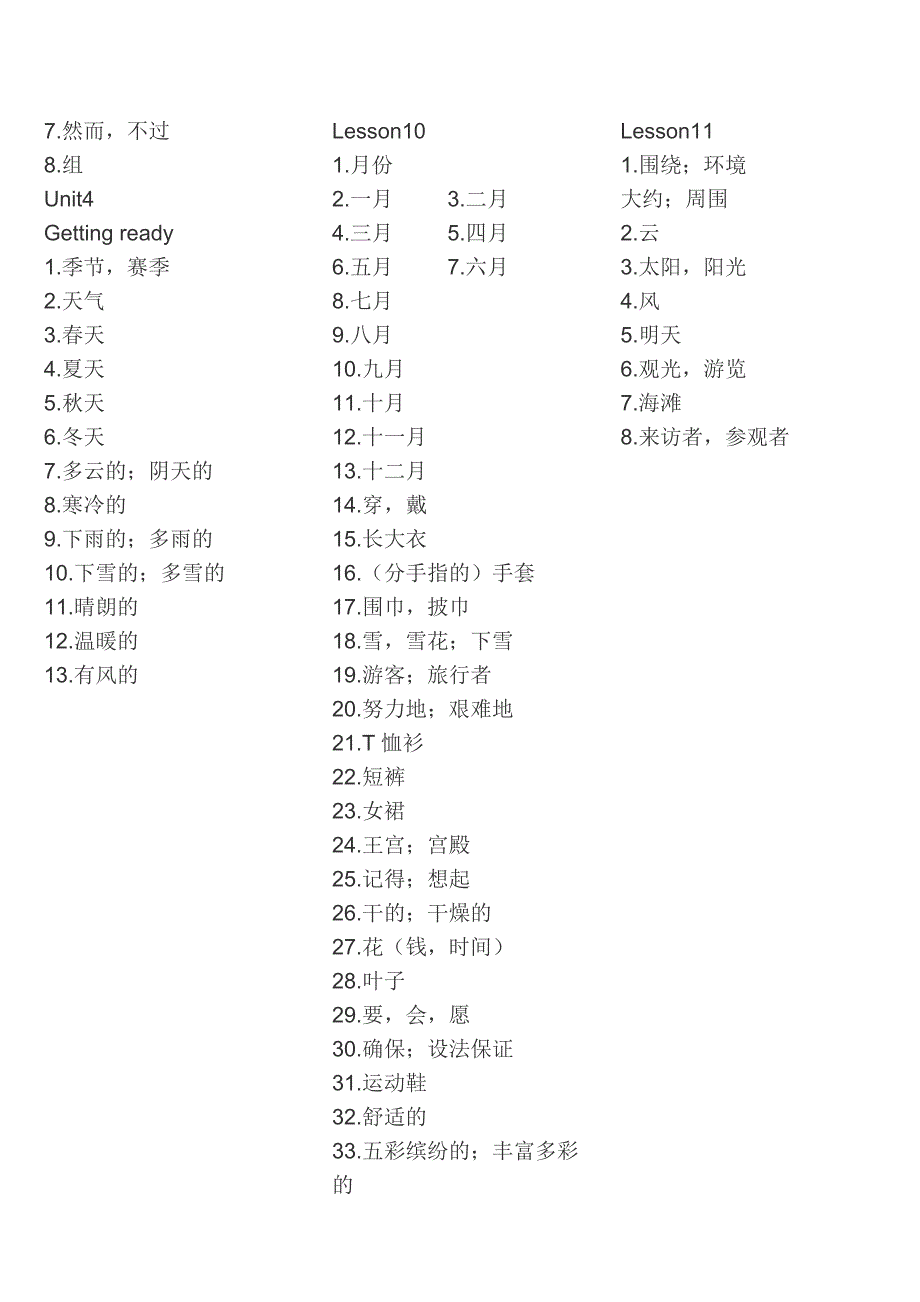 (完整版)北师大版英语初一下单词听写表_第4页