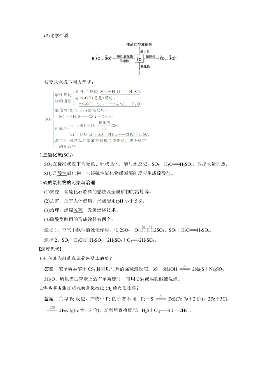 【精选】高考化学专题精讲：硫及其化合物【含例题】_第2页