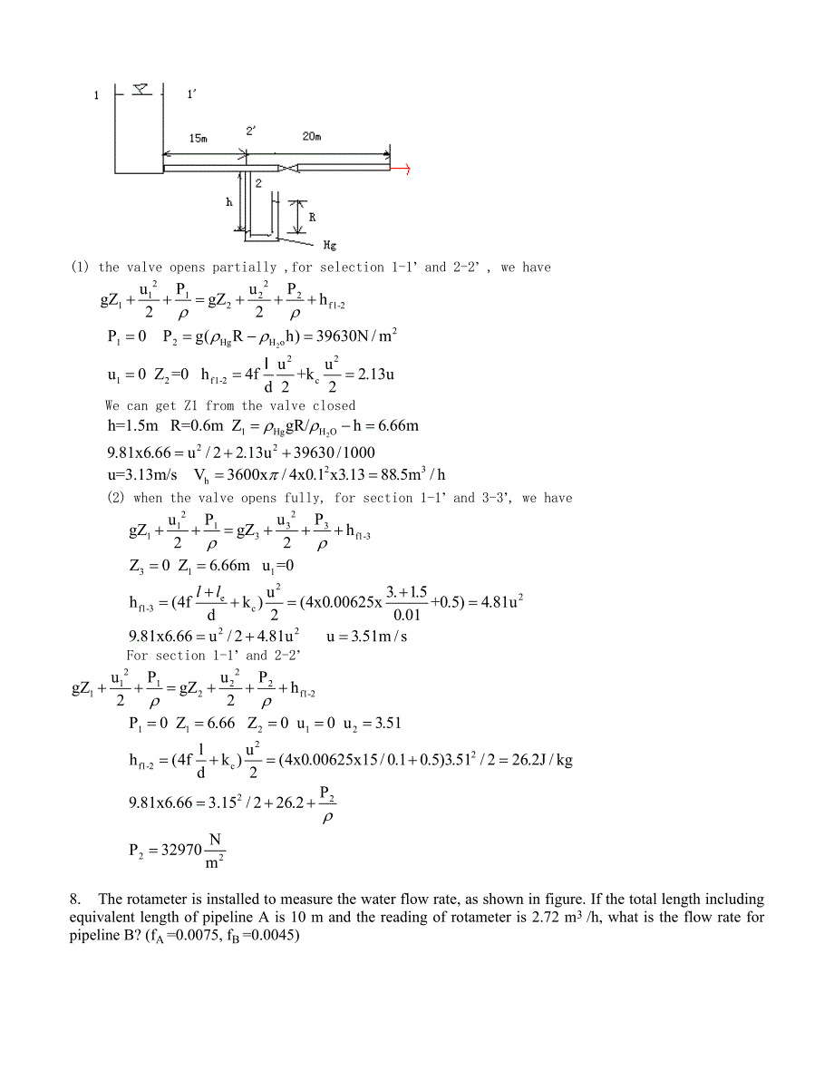 流体力学与传热习题参考解答(英文)_第4页