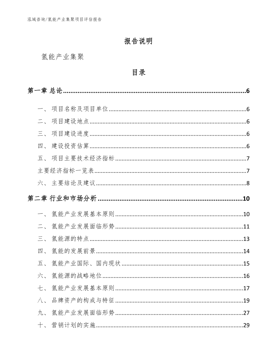 氢能产业集聚项目评估报告_第1页