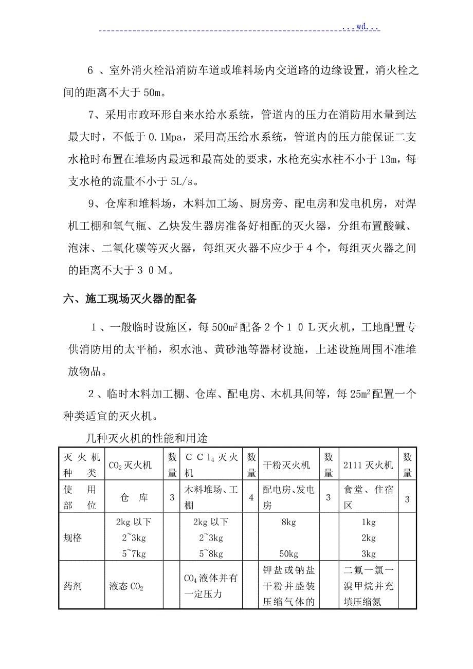 施工现场消防方案说明_第5页