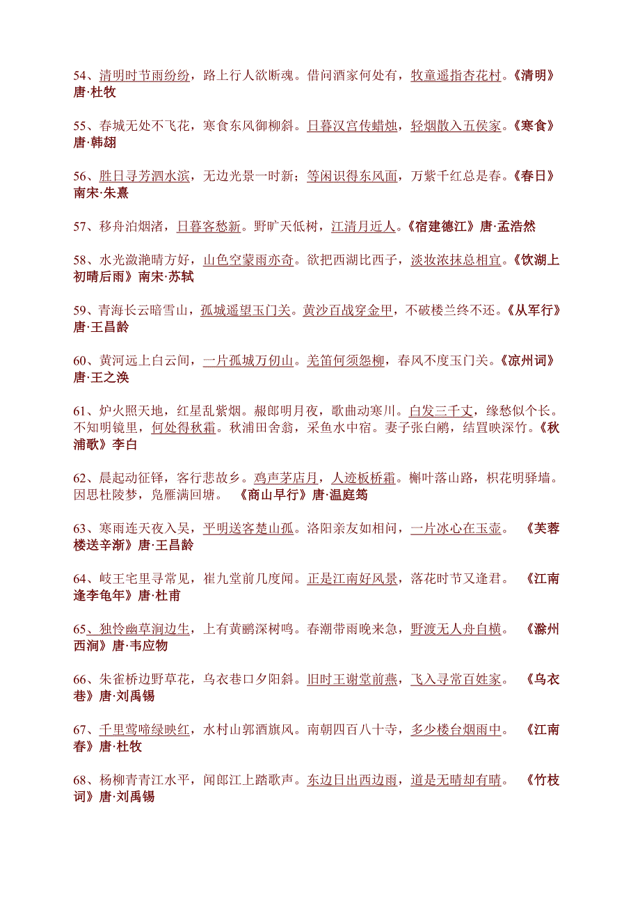 小学生必背古诗词80首填空练习.doc_第4页