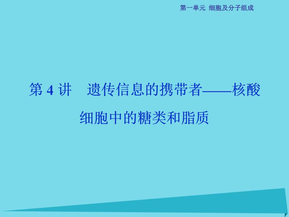 高考生物总复习 第1单元 第4讲 遗传信息的携带者课件_第1页