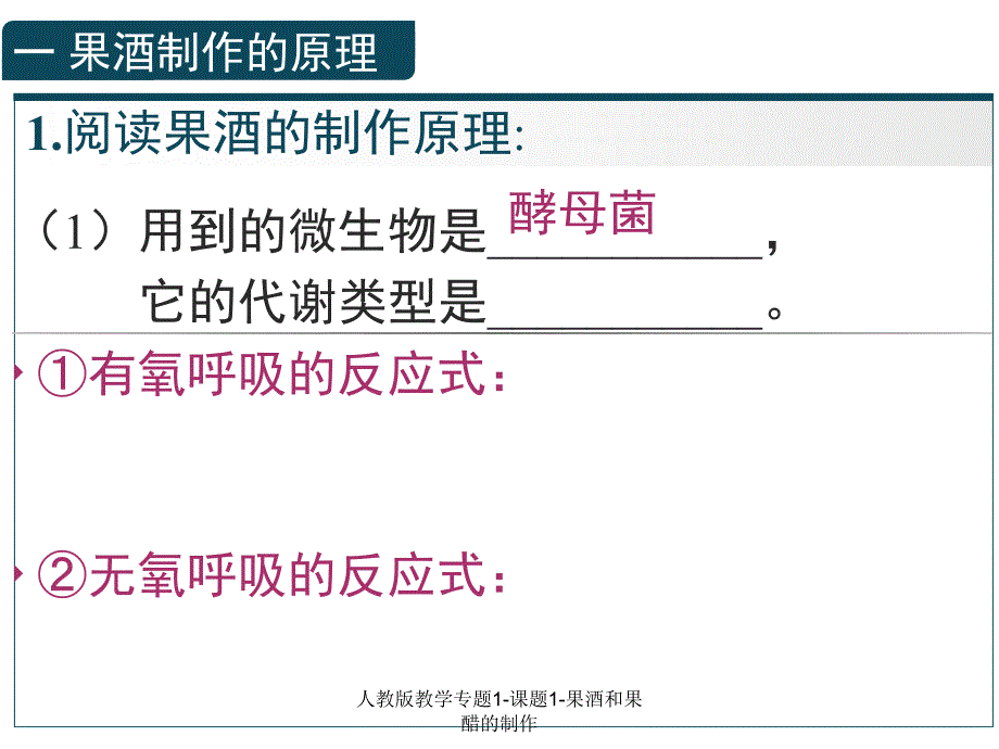 人教版教学专题1课题1果酒和果醋的制作课件_第4页