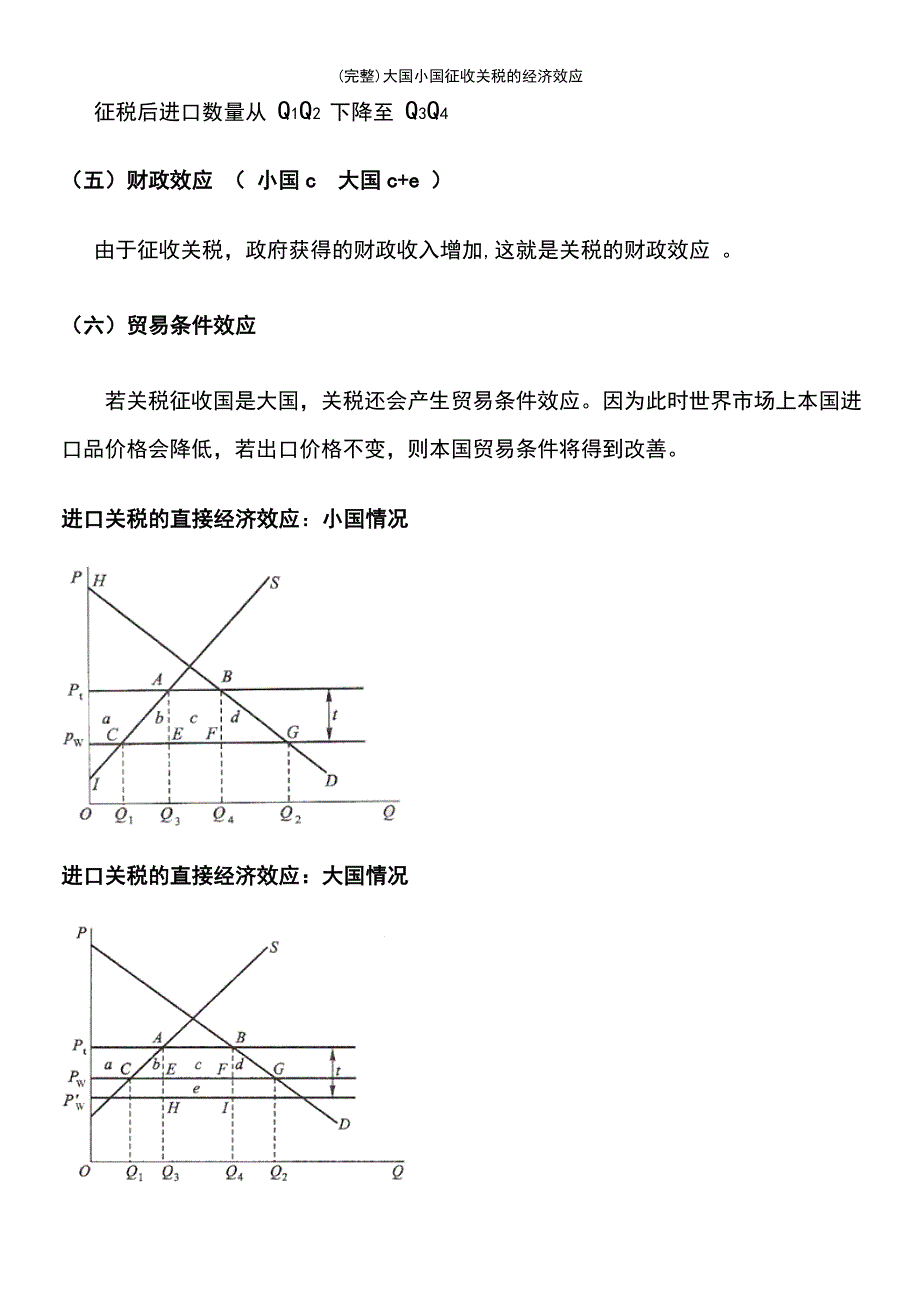 (最新整理)大国小国征收关税的经济效应_第3页