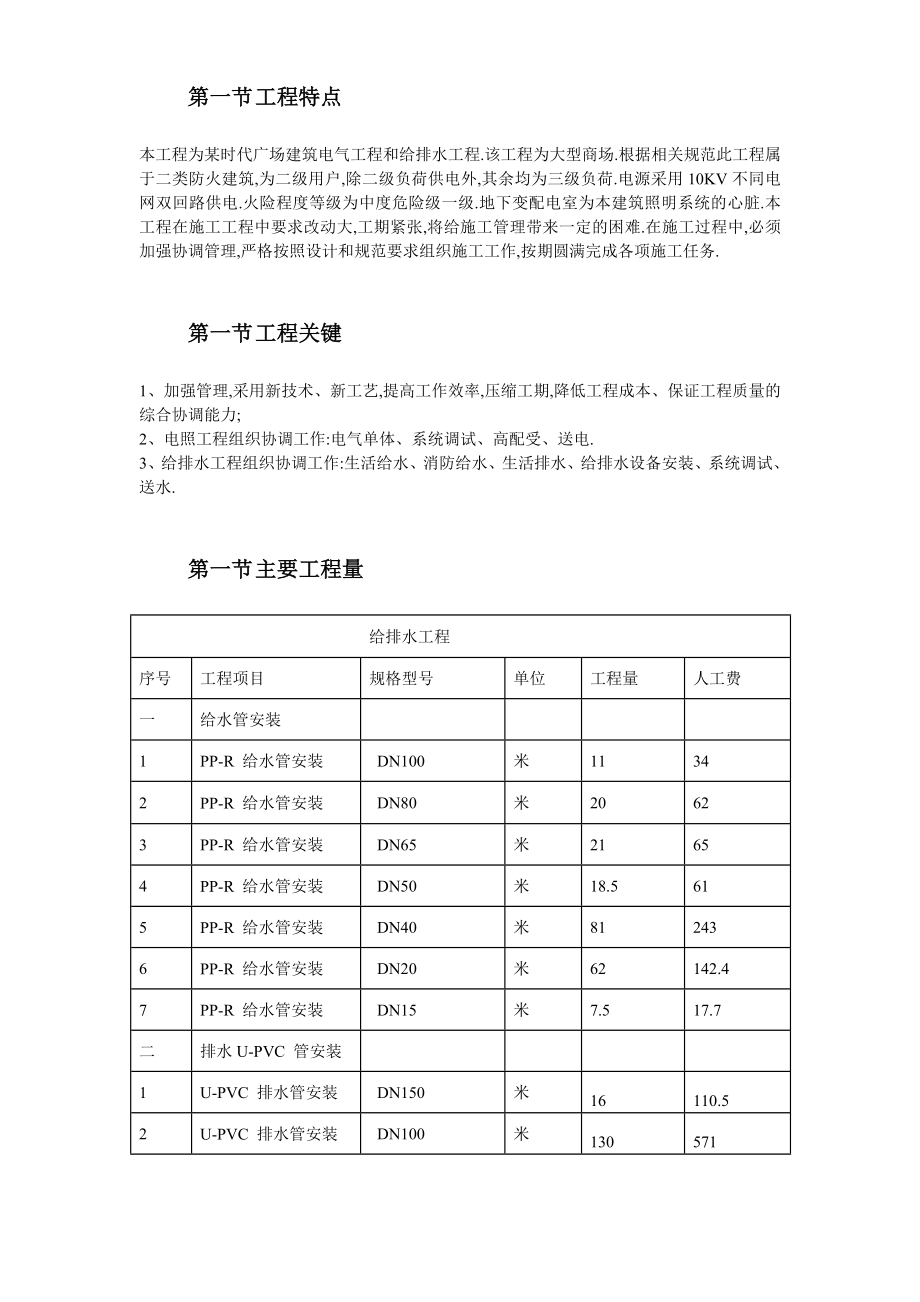 新时代广场电照及给排水工程施工组织设计方案范本_第4页