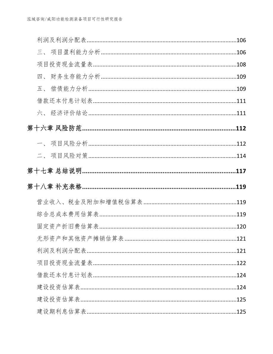 咸阳功能检测装备项目可行性研究报告【范文模板】_第5页