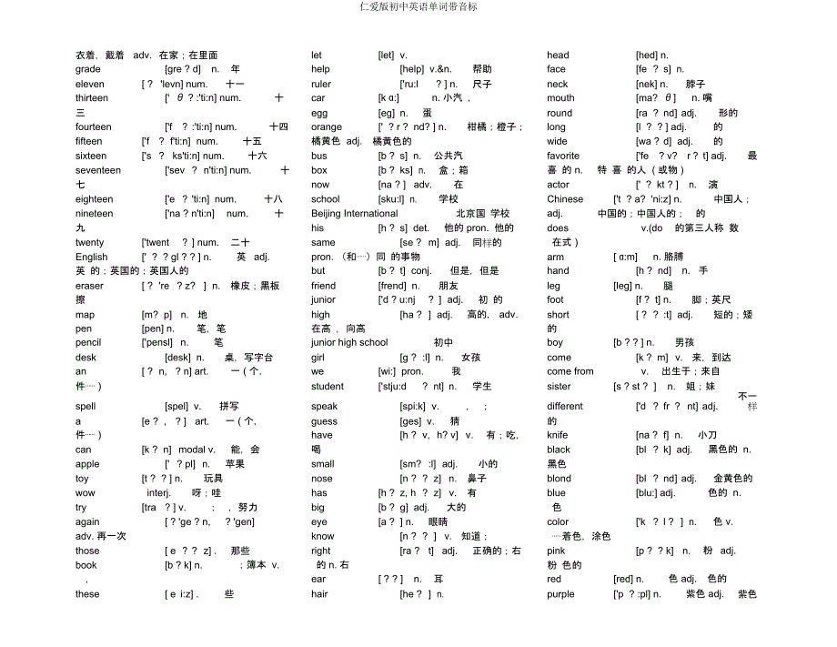 仁爱初中英语单词带音标.docx_第2页
