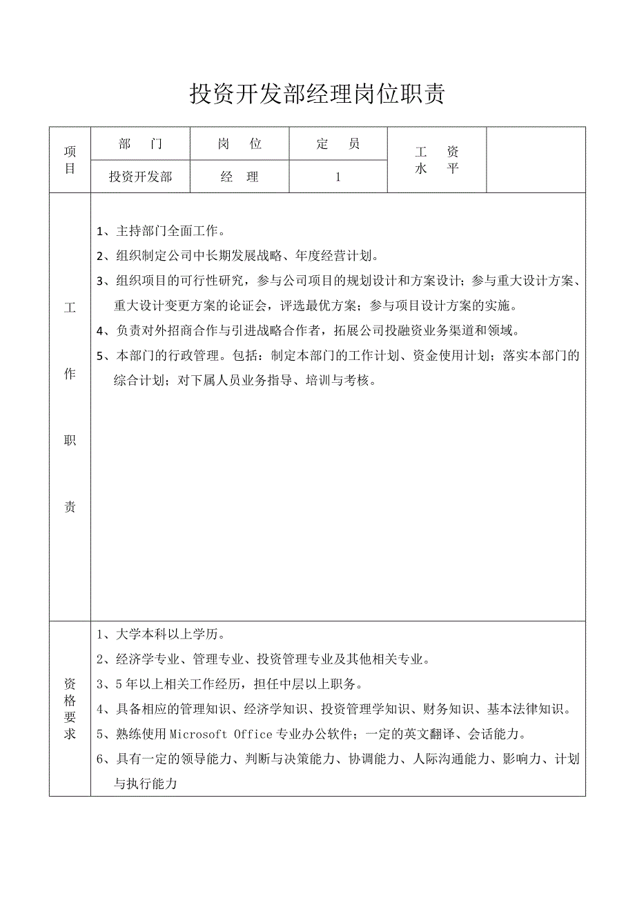 投资开发部工作职责(最新).doc_第2页