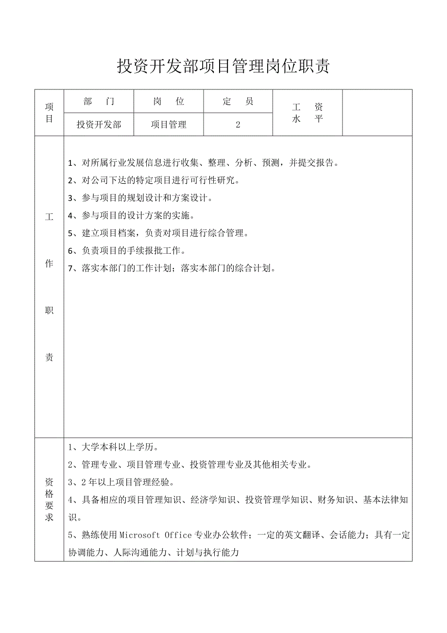 投资开发部工作职责(最新).doc_第4页