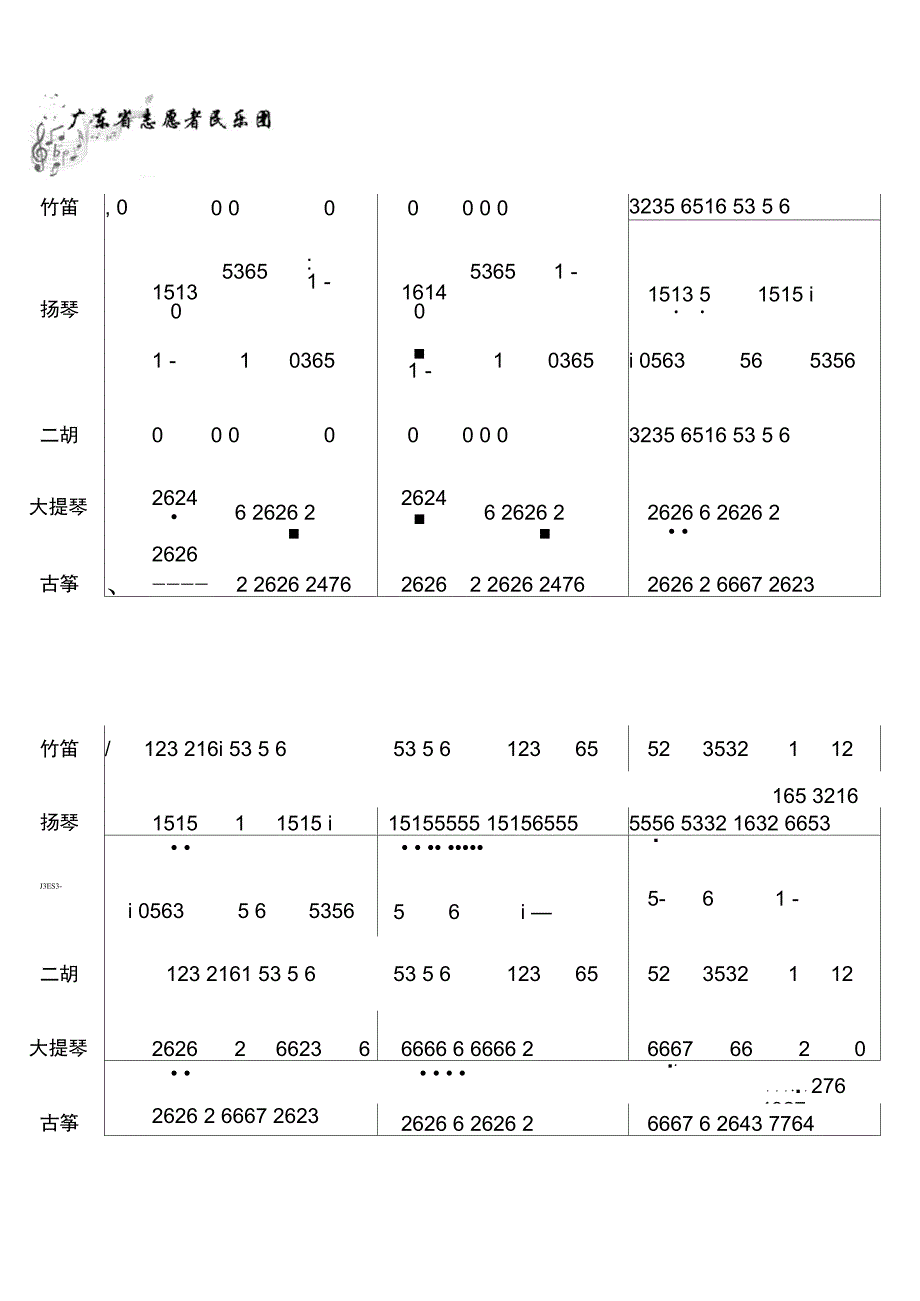 民乐合奏《茉莉花》总谱_第1页