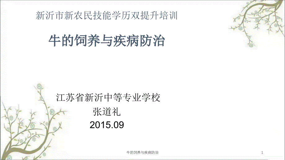 牛的饲养与疾病防治课件_第1页