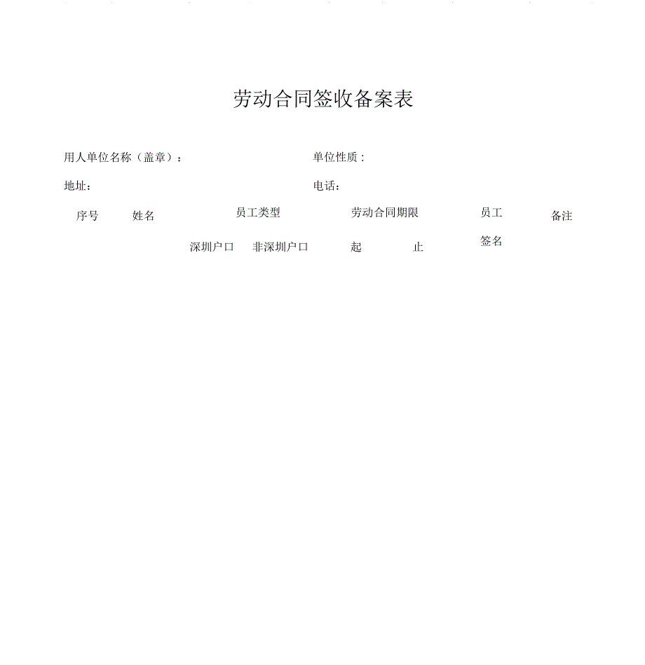 劳动合同签收备案表_第1页