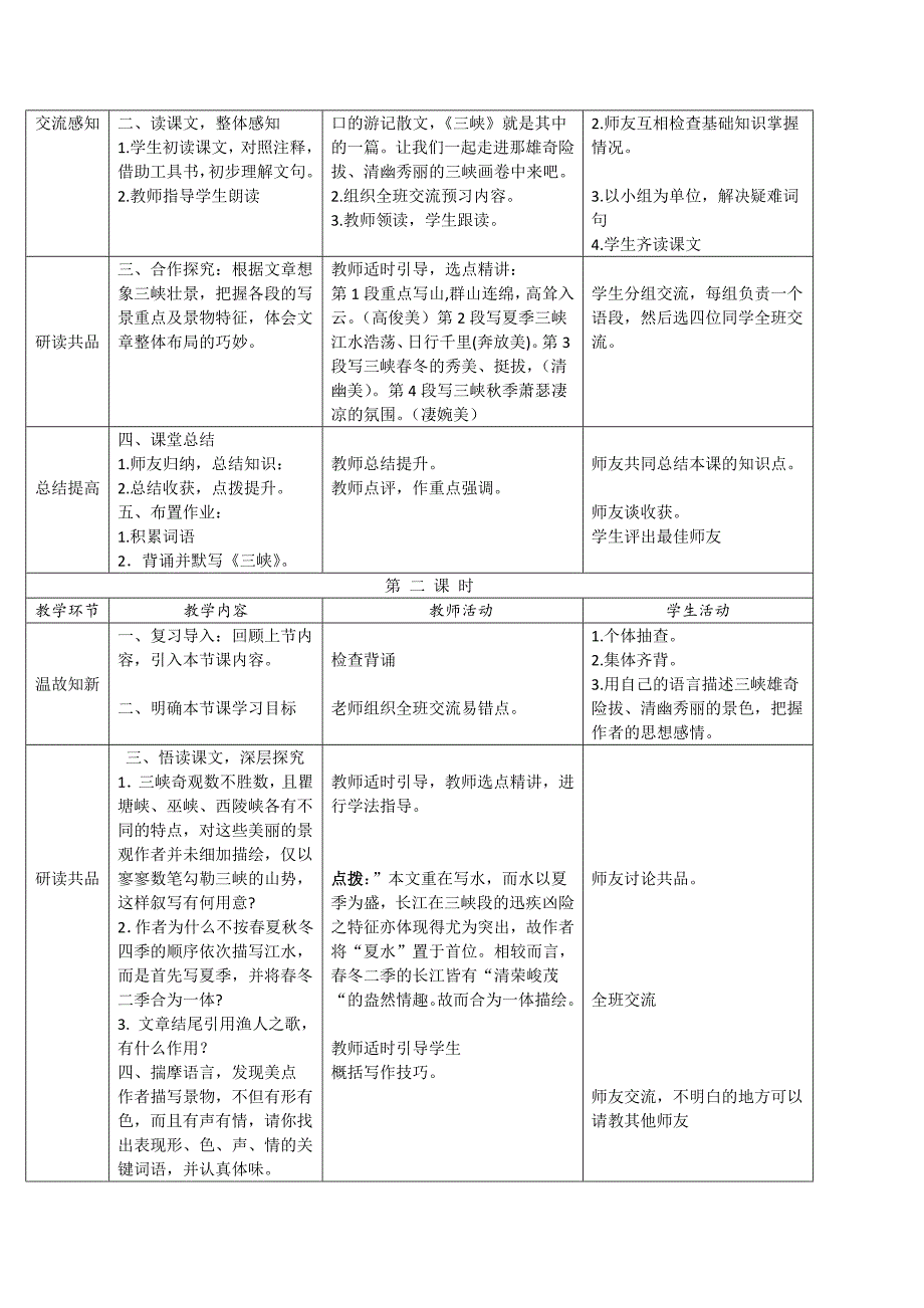 【人教版】八年级上册语文：第9课三峡互动式表格版教案_第2页